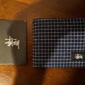 Blue Grid Stussy Wallet